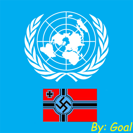 UNRWA-ONU con bandera nazi